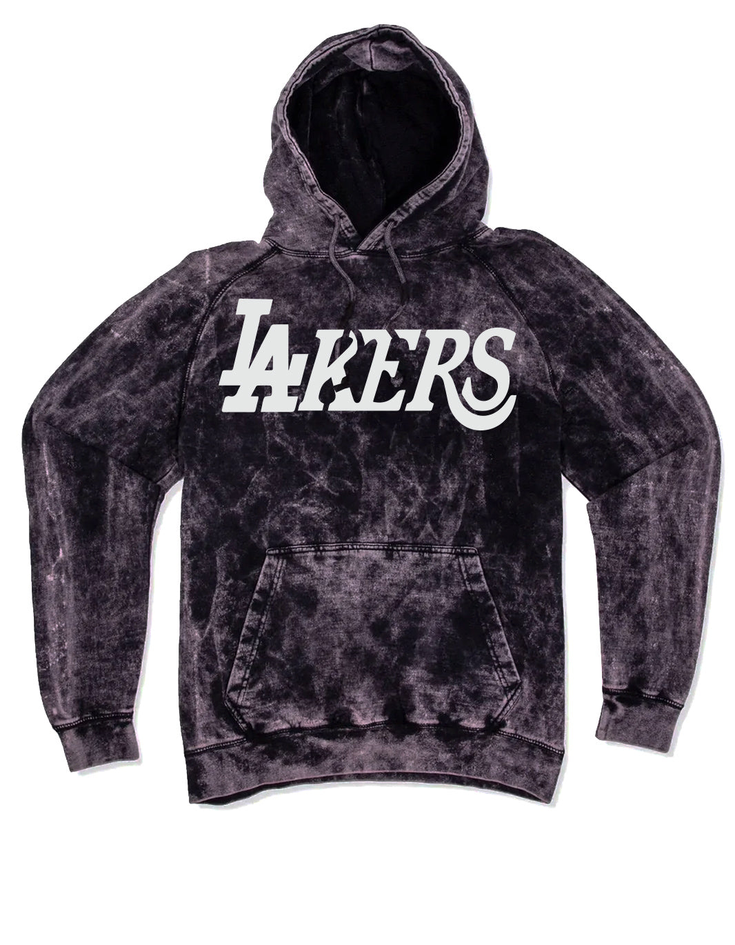 Lakers x Dodgers Black Vintage Wash Champion Hoodie