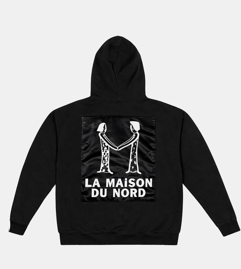 Sweat En Satin Signature Hoodie Black on Black