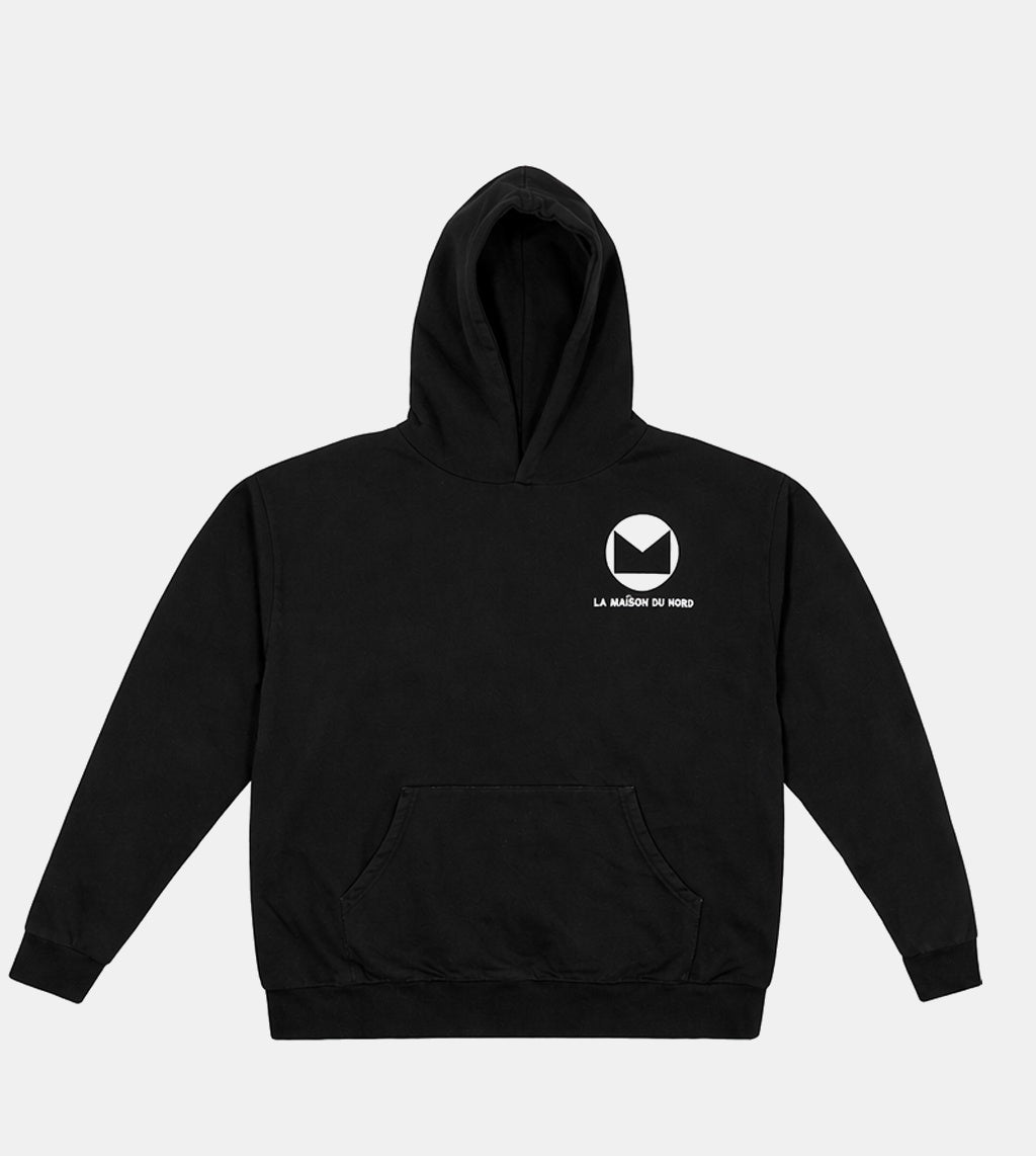 Sweat En Satin Signature Hoodie Black on Black