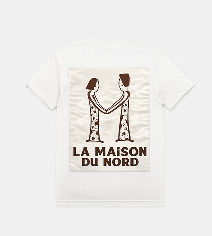 Le Nord Satin Signature T-Shirt Brown Satin