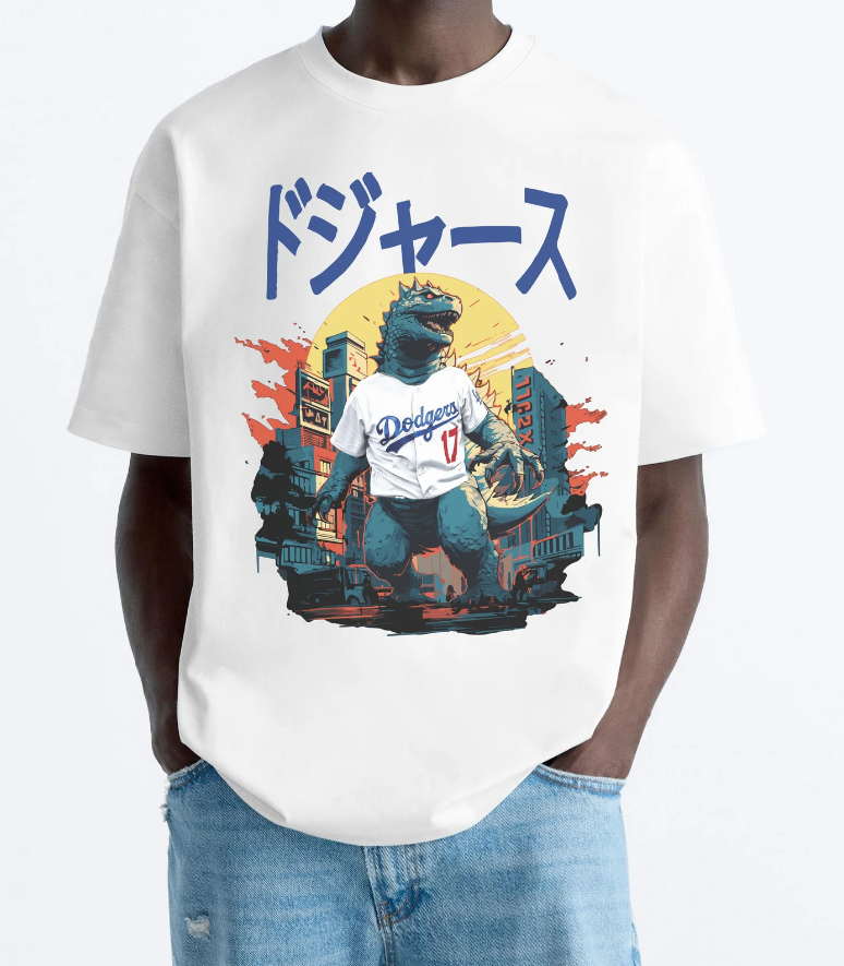 Exclusive Ohtani Godzilla Jersey Style Crew T-shirt Championship Dodger Inspired Prime Limited Edition