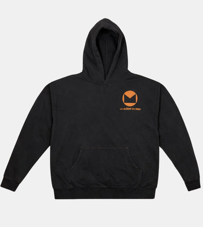 Sweat En Satin Signature Hoodie Black & Orange