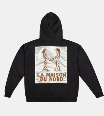 Sweat En Satin Signature Hoodie Black & Orange